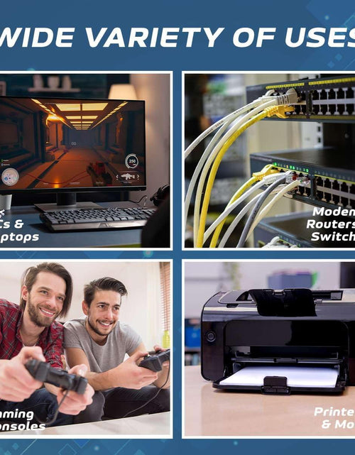 Load image into Gallery viewer, 100Ft Black Cat5E Ethernet Network Patch Cable Internet Wire for Modem, Router, Pc, TV, Consoles
