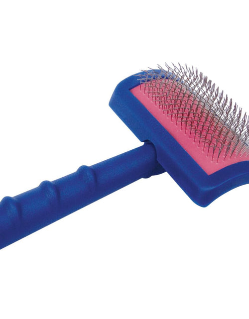 Load image into Gallery viewer, Tuffer than Tangles Slicker Brush for Dog Grooming with Long, Regular Pins, Medium Size, Perfect for Doodle Breeds, Angled Pins for Dematting, Remove Undercoat, Comfort Grip Handle
