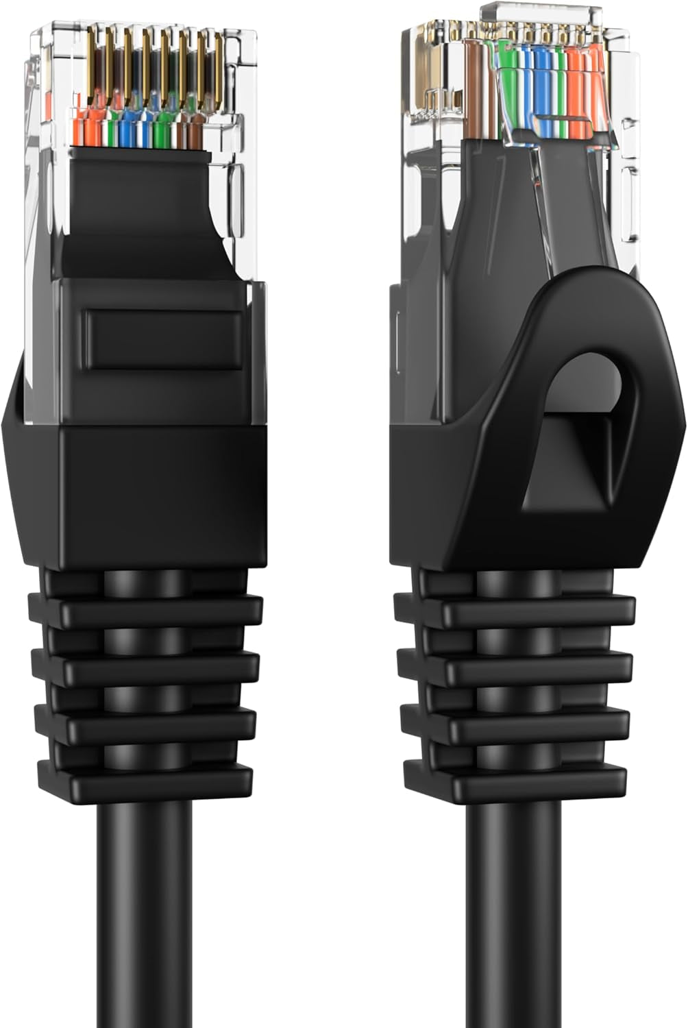 100Ft Black Cat5E Ethernet Network Patch Cable Internet Wire for Modem, Router, Pc, TV, Consoles