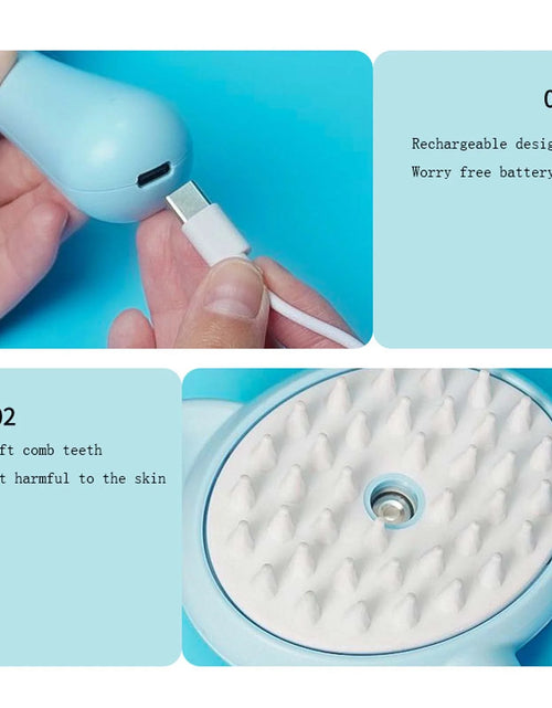 Load image into Gallery viewer, Cat Brush - 3 In1 Cat Steamy Brush, Cat Steamy Brush, Cat Steamer Brush for Massage 2024 New Self Cleaning Steam Cat Brush 3 in 1 Cat Comb for Long &amp; Short Haired Cats Dog Massage Removal
