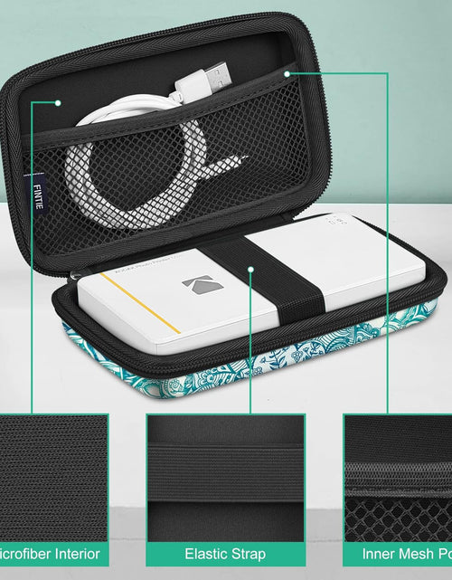 Load image into Gallery viewer, Protective Case for Kodak Step/Kodak Mini 2 Hd/Kodak Printomatic/Kodak Smile Camera &amp; Printer - Shockproof Hard Shell Carrying Case with Inner Pocket, Emerald Illusions

