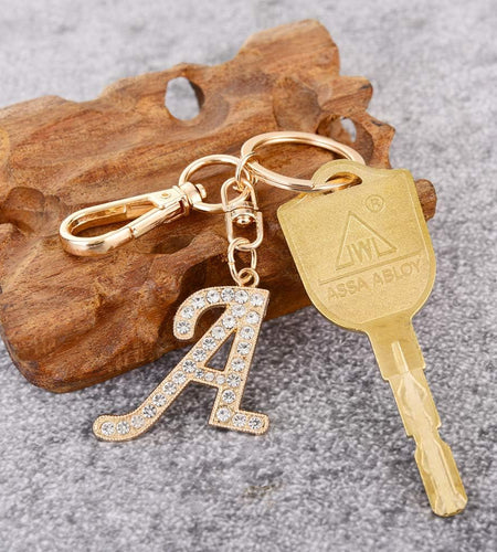 Keychain for Women  Purse Charms for Handbags Crystal Alphabet Initial Letter Pendant with Key Ring