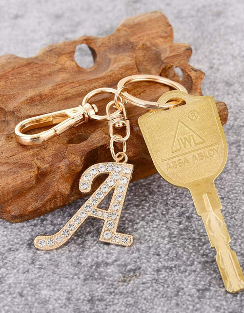 Load image into Gallery viewer, Keychain for Women  Purse Charms for Handbags Crystal Alphabet Initial Letter Pendant with Key Ring
