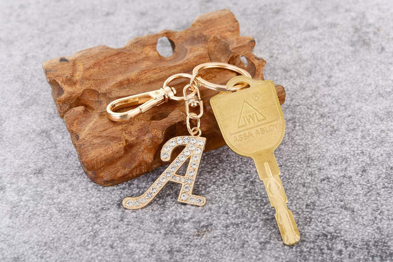Keychain for Women  Purse Charms for Handbags Crystal Alphabet Initial Letter Pendant with Key Ring