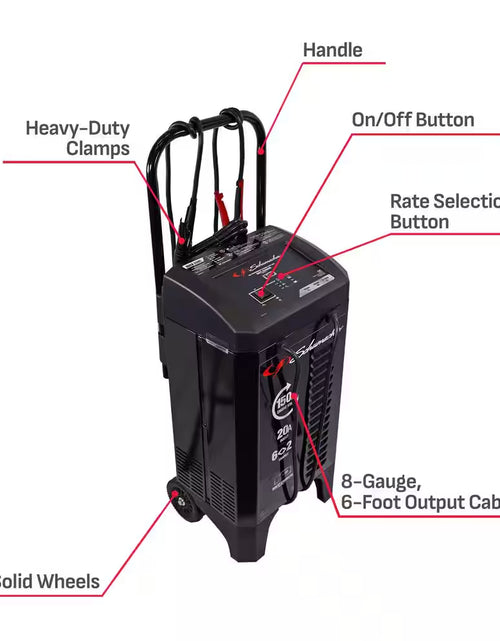 Load image into Gallery viewer, Wheeled Automatic 150A Car Battery Charger and Engine Starter, 20A Boost, 12V for Power Sport, Auto, Marine Batteries

