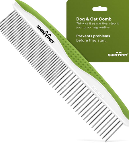 Dog Comb for Removes Tangles and Knots - Cat Comb for Removing Matted Fur - Grooming Tool with Stainless Steel Teeth and Non-Slip Grip Handle - Best Pet Hair Comb for Home Grooming Kit - Ebook Guide
