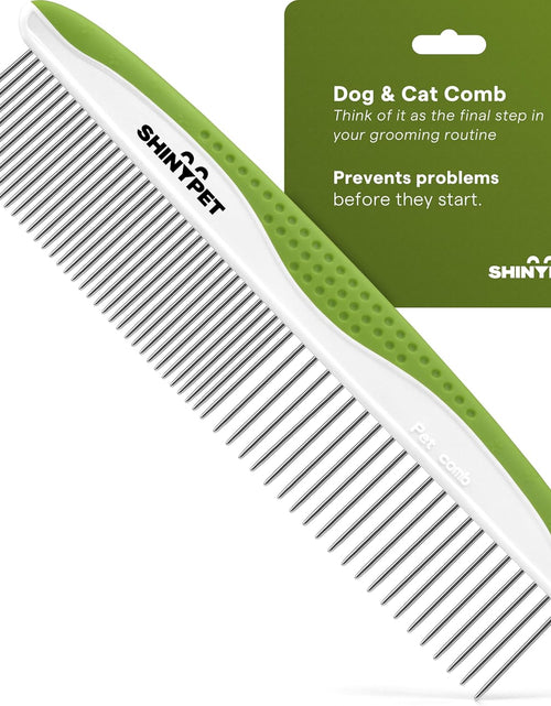 Load image into Gallery viewer, Dog Comb for Removes Tangles and Knots - Cat Comb for Removing Matted Fur - Grooming Tool with Stainless Steel Teeth and Non-Slip Grip Handle - Best Pet Hair Comb for Home Grooming Kit - Ebook Guide
