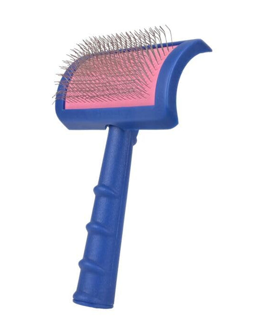 Load image into Gallery viewer, Tuffer than Tangles Slicker Brush for Dog Grooming with Long, Regular Pins, Medium Size, Perfect for Doodle Breeds, Angled Pins for Dematting, Remove Undercoat, Comfort Grip Handle
