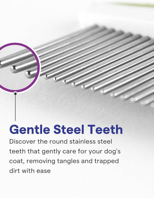 Load image into Gallery viewer, Dog Comb for Removes Tangles and Knots - Cat Comb for Removing Matted Fur - Grooming Tool with Stainless Steel Teeth and Non-Slip Grip Handle - Best Pet Hair Comb for Home Grooming Kit - Ebook Guide
