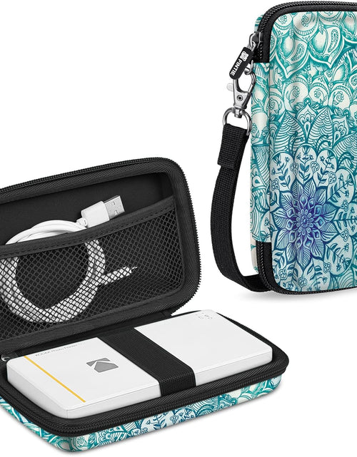 Load image into Gallery viewer, Protective Case for Kodak Step/Kodak Mini 2 Hd/Kodak Printomatic/Kodak Smile Camera &amp; Printer - Shockproof Hard Shell Carrying Case with Inner Pocket, Emerald Illusions
