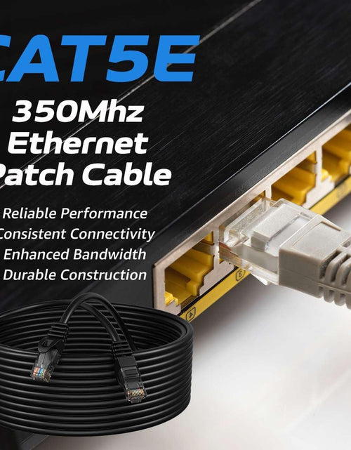 Load image into Gallery viewer, 100Ft Black Cat5E Ethernet Network Patch Cable Internet Wire for Modem, Router, Pc, TV, Consoles
