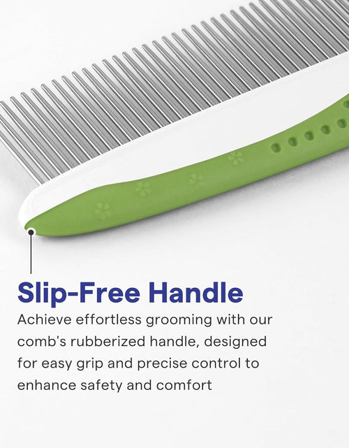 Load image into Gallery viewer, Dog Comb for Removes Tangles and Knots - Cat Comb for Removing Matted Fur - Grooming Tool with Stainless Steel Teeth and Non-Slip Grip Handle - Best Pet Hair Comb for Home Grooming Kit - Ebook Guide
