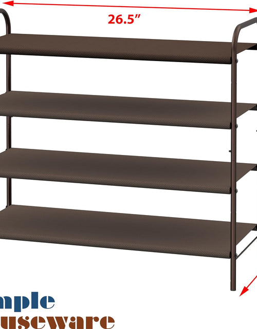 Load image into Gallery viewer, 4-Tier Shoe Rack Storage Organizer, Bronze
