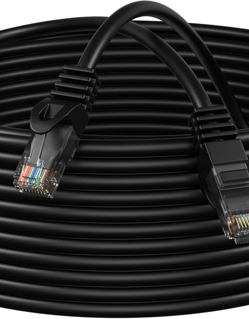 Load image into Gallery viewer, 100Ft Black Cat5E Ethernet Network Patch Cable Internet Wire for Modem, Router, Pc, TV, Consoles
