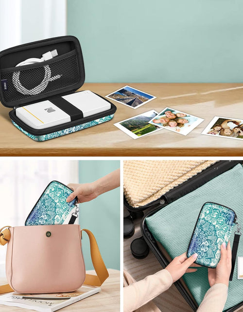 Load image into Gallery viewer, Protective Case for Kodak Step/Kodak Mini 2 Hd/Kodak Printomatic/Kodak Smile Camera &amp; Printer - Shockproof Hard Shell Carrying Case with Inner Pocket, Emerald Illusions
