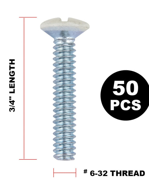 Load image into Gallery viewer, 3/4" Long 6-32 Thread, Oval Head Milled Slot Replacement Wall Plate Screws, 30 Pack, Light Almond
